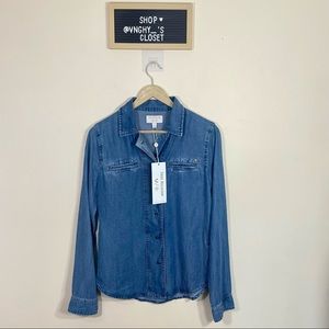 True Religion X Manchester United Denim Shirt in Riptide Vintage Wash